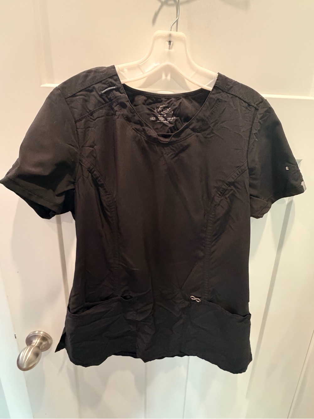 Cherokee Infinity Black Scrub Top Womens Medium Healthcare Nursing Uniform